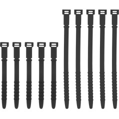 uxcell 10 Stück Silikon-Reißverschlussbinder, wiederverwendbare Drahtbinder, elastische Kabel-Organizergurte für Kabel, Kabel, USB-Ladungsmanagement, Lebensmittelaufbewahrung, (11,4 см и 17,8 см,