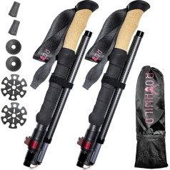 Палки для ходьбы Rothwild, модель Platzhirsch, складные карбоновые палки для треккинга с пробковой рукояткой, для мужчин и женщин