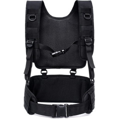 REYNEM Военный тактический жилет MOLLE Chest Rig Airsoft Waist Belt Съемный сервисный пояс Армия Пейнтбол оборудование Открытый Охота Жилет (Цвет: Черный)