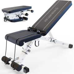 ROBURFLEX Регулируемая/складывающаяся скамья для тренировок для домашнего спортзала, тяжелой атлетики и силовых тренировок - 8x4x3x2 позиций, наг