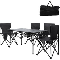 loyliawa складной стол кемпинг стол стул набор портативный открытый стол стул рыбалка барбекю походы складной стол табурет комплект с большой