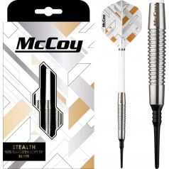 McCoy Darts D6081 Stealth 90% Tungsten Soft Tip Darts Set, Silver, 18g