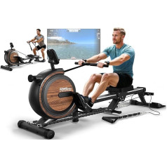 Гребной тренажер Orisyn для дома Складные гребные тренажеры в сочетании с силовыми тренировками, магнитный гребной тренажер с Bluetooth и 16 уровн