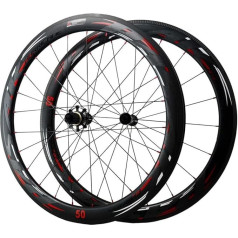 55 мм Road Bike Wheelset 700C Clincher Rim Carbon Fibre V-Brake 40/50 мм Road Bike Wheels 25 мм Width for 7-12 Speed Only 1830 g Matt