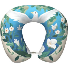 Подушка для путешествий YYKSRNBD Peace On Earth, поддержка шеи, уютная, пена с памятью, подушка для шеи, подголовник, мягкая подушка для самолетов, авт