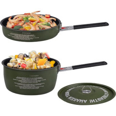 Zunishaone кемпинг горшок и сковорода набор | открытый горшок для приготовления супа горшок, открытый компактный набор для выживания походы рыб