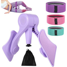 Тренажер для таза и бедер с 3 лентами сопротивления для женщин, вращающаяся на 360° поролоновая подушка для тонизирования всего тела