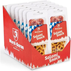 Snack & Snack Pretzel Mix 12 x 50 г, Salami Snack with Salt Pretzels, Snack with Salt Pastries and Sausage
