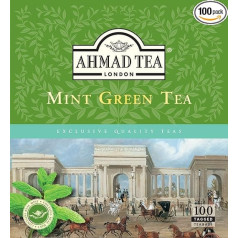 Ahmad Tea - Зеленый чай с мятой Пакет из 100 зеленых пакетиков чая 2 г с лентой
