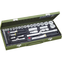Полный набор торцевых ключей Proxxon 2340, 56 предметов, реверсивный набор трещоток из хром-ванадиевой стали в прочной стальной коробке с порошко