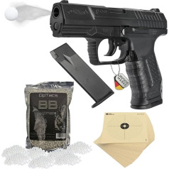 Walther P99 Airsoft Pistol Set - давление пружины 0,5 Дж - включает 50 мишеней и 1 000 патронов BBS - комплект для начинающих - надежный и точный