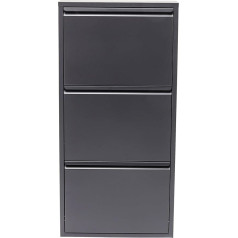 Kare Design Карусель-самосвал для обуви, металлическая, узкая, маленькая, серая, 3 створки, мебель для прихожей, полка для обуви, 42565, (В/Ш/Г) 103x50x14 см