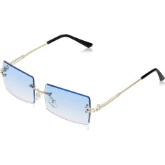 YOJUED Винтаж без оправы солнцезащитные очки для мужчин и женщин, мода ретро прямоугольные очки, UV400 защиты