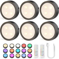 Onumii USB перезаряжаемый светодиодный светильник, подсветка шкафа на батарейках с пультом дистанционного управления, магнитная беспроводная