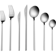 Karaca Focus Elegance 84-Piece Cutlery Set for 12 People with Box, Dinner Forks, Dinner Spoons, Dinner Knives, Dessert Forks, Cutlery Service, Perfect for Daily Use, Premium Quality