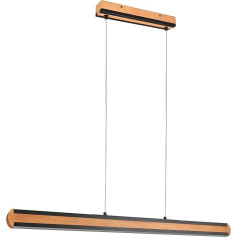 Trio Leuchten Deacon 326610232 светодиодный подвесной светильник металл черный матовое дерево с диммером 42 ватта светодиодный выключатель