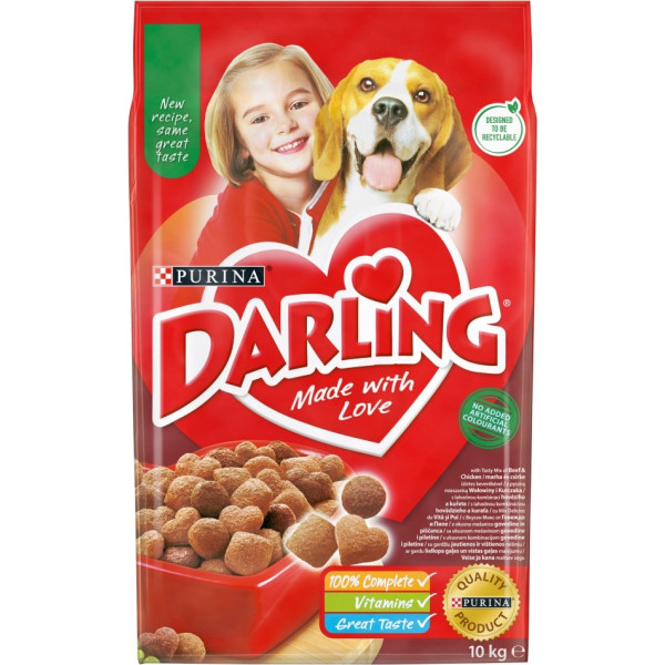 Purina darling говядина с курицей - сухой корм для собак - 10 кг