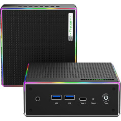 Trycco HA-4 Mini Gaming PC, AMD Ryzen 9 Mini PC Процессор Ryzen 9 7940HS (до 5,2 ГГц), DDR5-5600 32 ГБ ОЗУ 1 ТБ PCIe4.0 SSD. Тройной выход 4K @ 60 Гц, 2,5 Гбит/с LAN/Wi-Fi6/BT5.2, USB-C и RGG ReRe