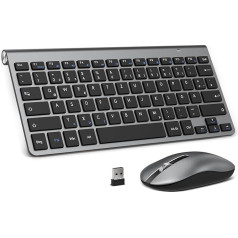 PINKCAT Комплект беспроводной клавиатуры-мыши Беспроводная компактная клавиатура 2.4G с беспроводной мышью для ноутбука, ПК и Smart TV Немецкая ра