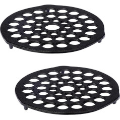SUMNACON Подставка для голландской духовки, чугунная подставка для мяса круглой формы 20,5 см, сверхпрочная подставка, подставка, черная подстав