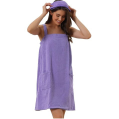 cheibear Женское махровое полотенце для сауны Kilt Sauna Towel с карманом и застежкой на липучке Spa Shower Towel Bathrobe, виноградный коктейль