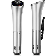 Sous Vide, Wancle Sous Vide Garer Stick 1100 W IPX7 Waterproof Precision Cooking Pot Immersion Circulator with Reservation Function, Easy to Store (Silver)