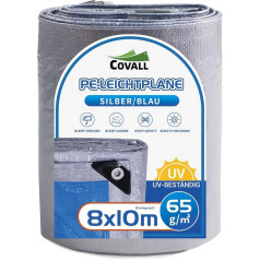 Covall Festival Tarpaulin 8 x 10 m Large Area PE Protection 65 g/m² Silver, Waterproof/UV-Resistant for Open Air and Organisers