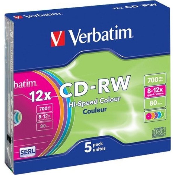 Cd-rw 8-12x 700mb 5p sl 43167
