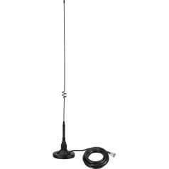 Bingfu Двухдиапазонная антенна для мобильных радиостанций VHF UHF 136-174MHz 400-470MHz - 53cm Автомобильная антенна с магнитным основанием, 5m RG58 кабель и PL25