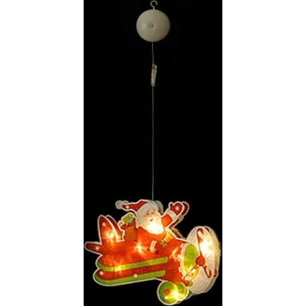 VoltShine Batteriebetriebener Anhänger mit Saugnapf, klein, warmweißes Licht, ideal als Weihnachtsdekoration.