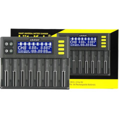 LiitoKala LII-S8 18650 зарядное устройство, 8 отсеков 9 В зарядное устройство с ЖК-дисплеем, зарядное устройство для аккумуляторов Li-Ion LiFePO4 NI-MH NI-Cd AA AAA C