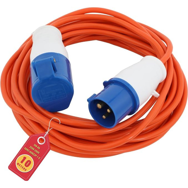 10M Heavy Duty Caravan Power Extension Cable 16A 240V Camping Extension Lead for Motorhomes and Motorhomes for Everyday Use