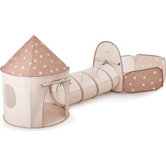 Sumbababy Children's Tent Play Tunnel Indoor with Ball Pit: 3-in-1 Play Tent, Children's Crawling Tunnel with Balls, Bath Without Balls for Motor Skills, Baby Ball Pit, Tent Tunnel with Storage Bag (3