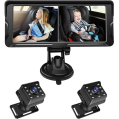 6,8 дюйма 1080P детская автомобильная камера, двухканальный монитор с широким углом обзора, улучшенное ночное видение, простая установка, для 