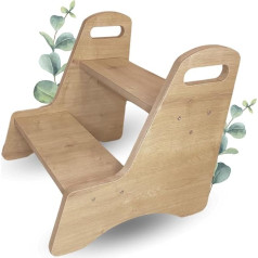 Malino Premium Детская табуретка с 2 ступеньками - деревянная детская табуретка - табуретка из дерева для ванной комнаты, кухни, детской комнаты