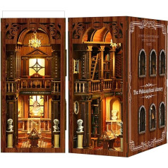 LUMYCE Набор Книжный уголок для взрослых Деревянная головоломка DIY Миниатюрный дом 3D Кукольный дом - Подставка для книг для украшения книжной 