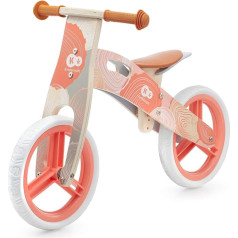 Kinderkraft Runner Balance Bike, деревянный детский балансировочный велосипед с ручкой для переноски, 12-дюймовые колеса, от 3 лет, серый