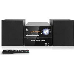 Компактная система с CD DVD плеером, JOVELL Ретро HiFi музыкальная система домашняя колонка 30 Вт с Bluetooth/CD-DVD плеер/FM радио/Aux вход/USB вход/MIC вход/RCA вы