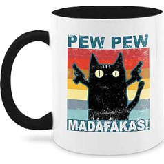Кружка 325 мл - Заявление - Pew Pew Madafakas Pewpew - 325 мл - Черный - Кошачьи чашки Кофейные чашки Изречения Кошачья кофейная чашка Кошачья чайная чашка З