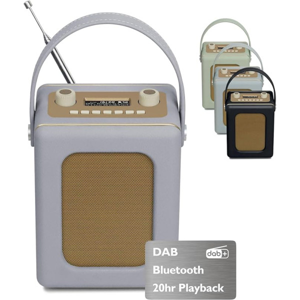 Портативный DAB-радиоприемник с 20 часами воспроизведения, Bluetooth-радио, питание от сети и батареек, будильник, FM-радио, 60 предустановок, разъем
