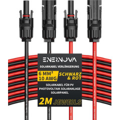 Солнечный кабель 4 мм²/6 мм², удлинитель солнечного кабеля 1/2/3/5/10/15/20 м, удлинитель солнечного кабеля, фотоэлектрический солнечный кабель, во