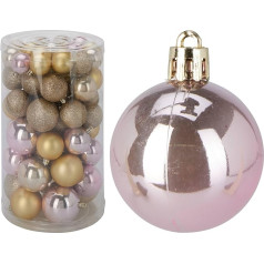 Well Home Weihnachtskugel-Set, 60 Stück, champagnerfarben, Verschiedene Designs und Ausführungen