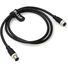 M12 A-Code 8 Pin Male to Female Cable Connector Sensor Shielded Extension Cable Wire Industrial Gigabit Network Line 1m for Cognex Cables Singnal Transmission Line