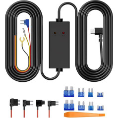 Комплект жесткой проводки Dash Cam, 3.5M Type-C 12V-24V - 5V 3A Комплект жесткой проводки для автомобильной камеры с 4 предохранителями и защитой от пониж