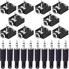 PJ-307 3,5 мм стерео гнездо гнездо 5-контактный PCB аудио разъем для наушников аудио штекер для MP3 с 10 шт. 3,5 мм TRS штекер Plug Pack of 10