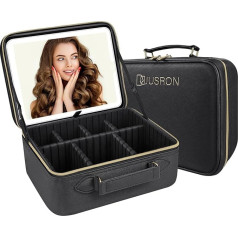 Косметичка с зеркалом 3 цвета со светодиодной подсветкой, дорожная косметичка со светодиодным зеркалом, портативная косметичка с регулиру