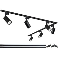 Комплект из 6 светильников на треке черного цвета, 20 Вт светодиодная система освещения на треке 6000 K холодный белый потолочный светильник н