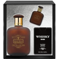 EVAFLORPARIS Double Whisky Gift Box Туалетная вода 100 мл + миниатюра 7,5 мл + дорожный парфюм 20 мл Набор парфюмерный спрей Мужская парфюмерия, 520 г
