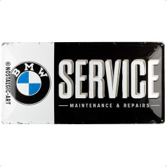 Ностальгическая художественная жестяная табличка с ретро-сервисом BMW - 25 x 50 см