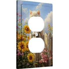 Накладки на выключатели для милых котят, яркие желтые цветы для детских комнат, настенные накладки из термопластика, стандартный размер, о